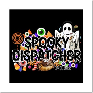 Funny Spooky Dispatcher Gift for 911 Police Dispatch and Sheriff Emergency Operator First Responders Posters and Art